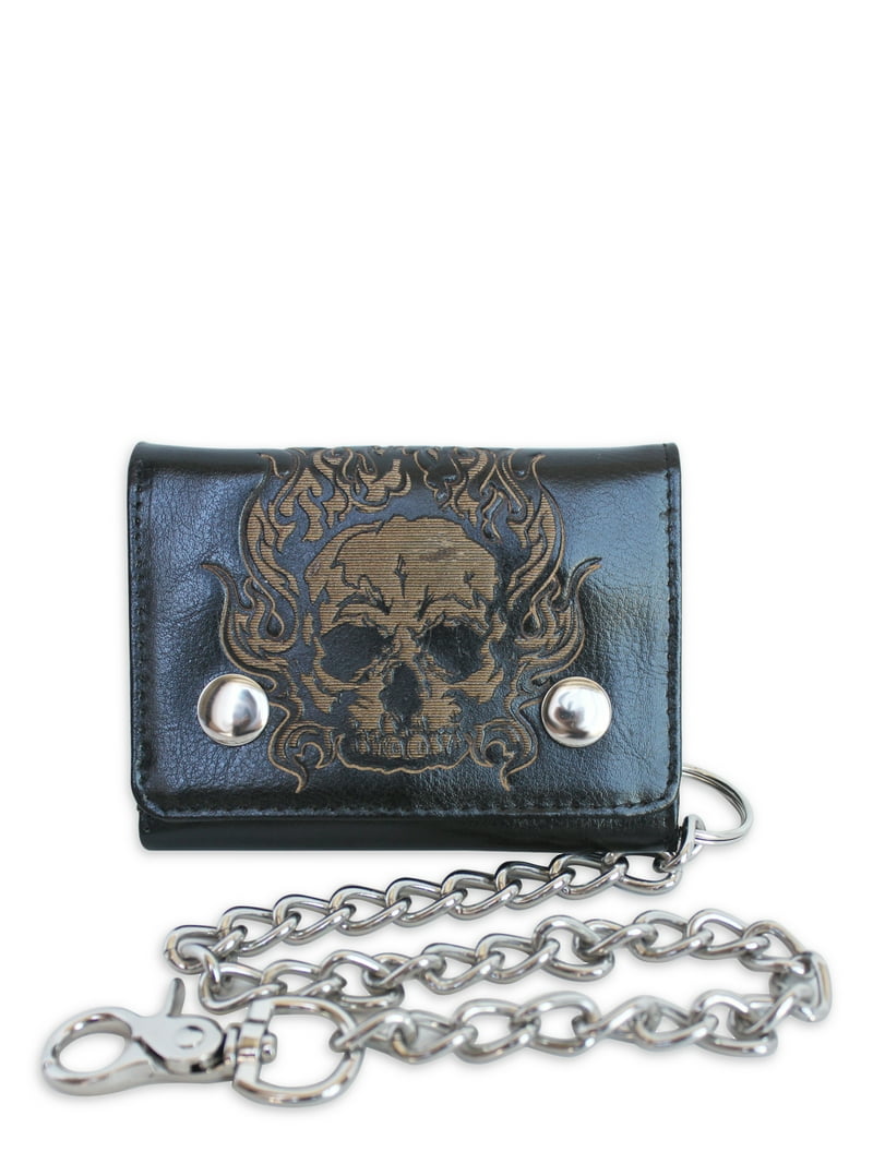 kmrii skull lether wallet chain 超希少 No Boundaries Men's Chain Skull Wallet - Walmart.com