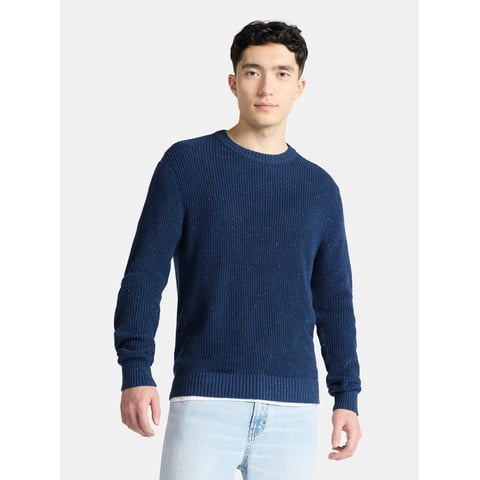 Souffle Yarn Confetti Sweater with Long Sleeves, Men's Sizes XS-3XL