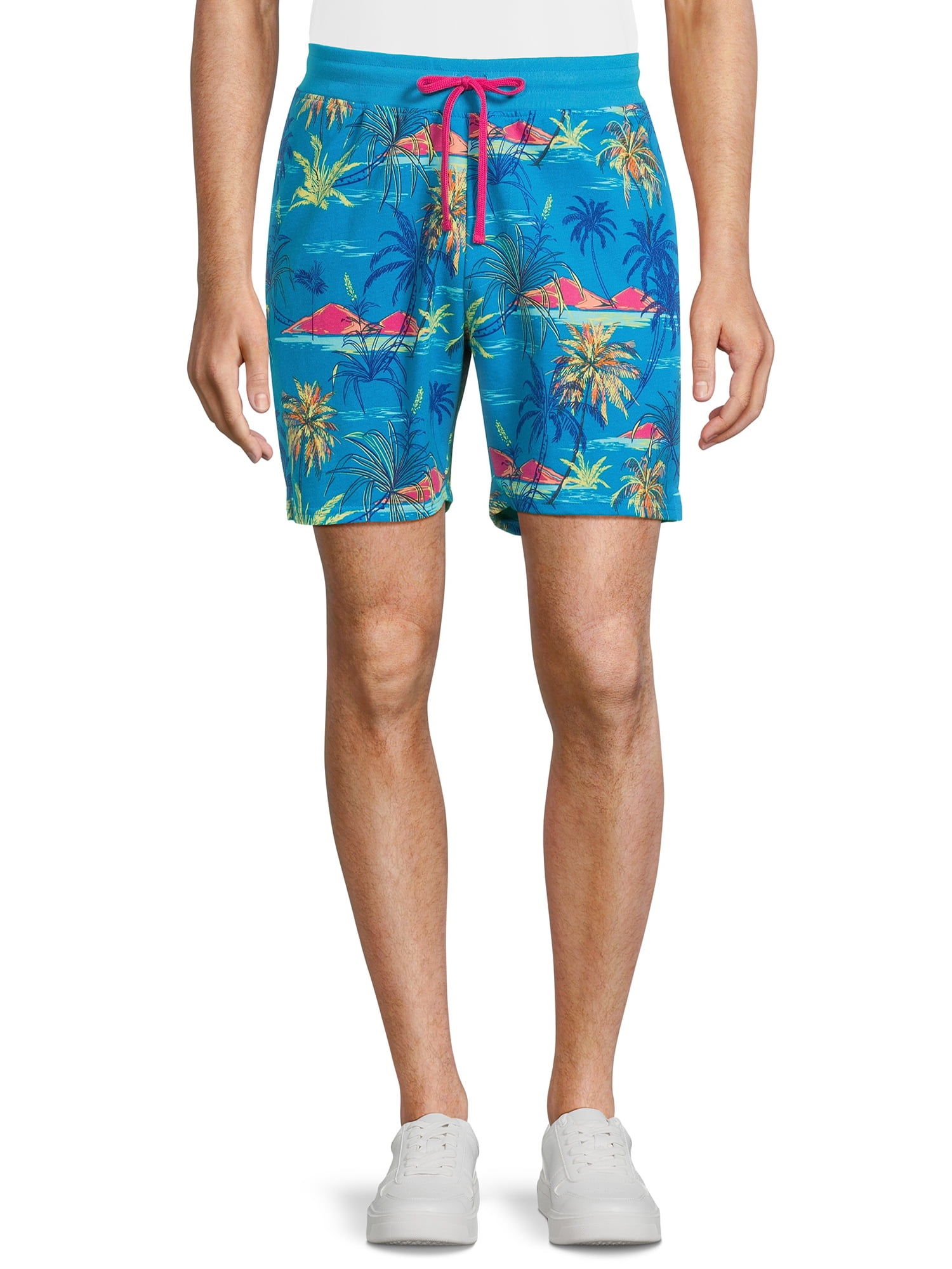 No Boundaries Men's Cotton Lounge Shorts, Drawstring Waist
