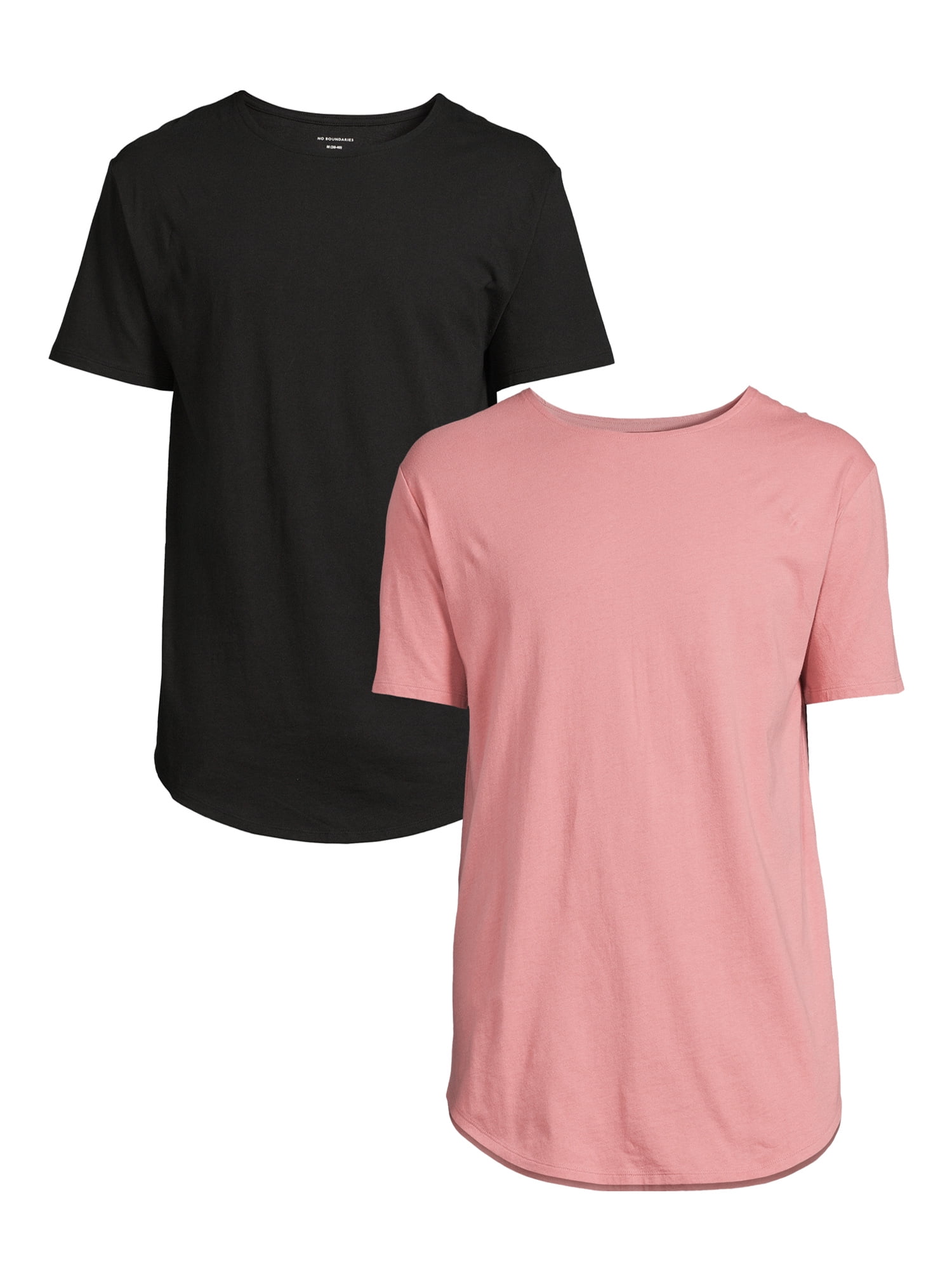 No Boundaries Men's Elongated TShirt, 2Pack