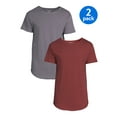 thumbnail image 1 of No Boundaries Men's Elongated T-Shirt with Short Sleeves, 2-Pack, 1 of 2