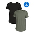 thumbnail image 1 of No Boundaries Men's Elongated T-Shirt with Short Sleeves, 2-Pack, 1 of 2