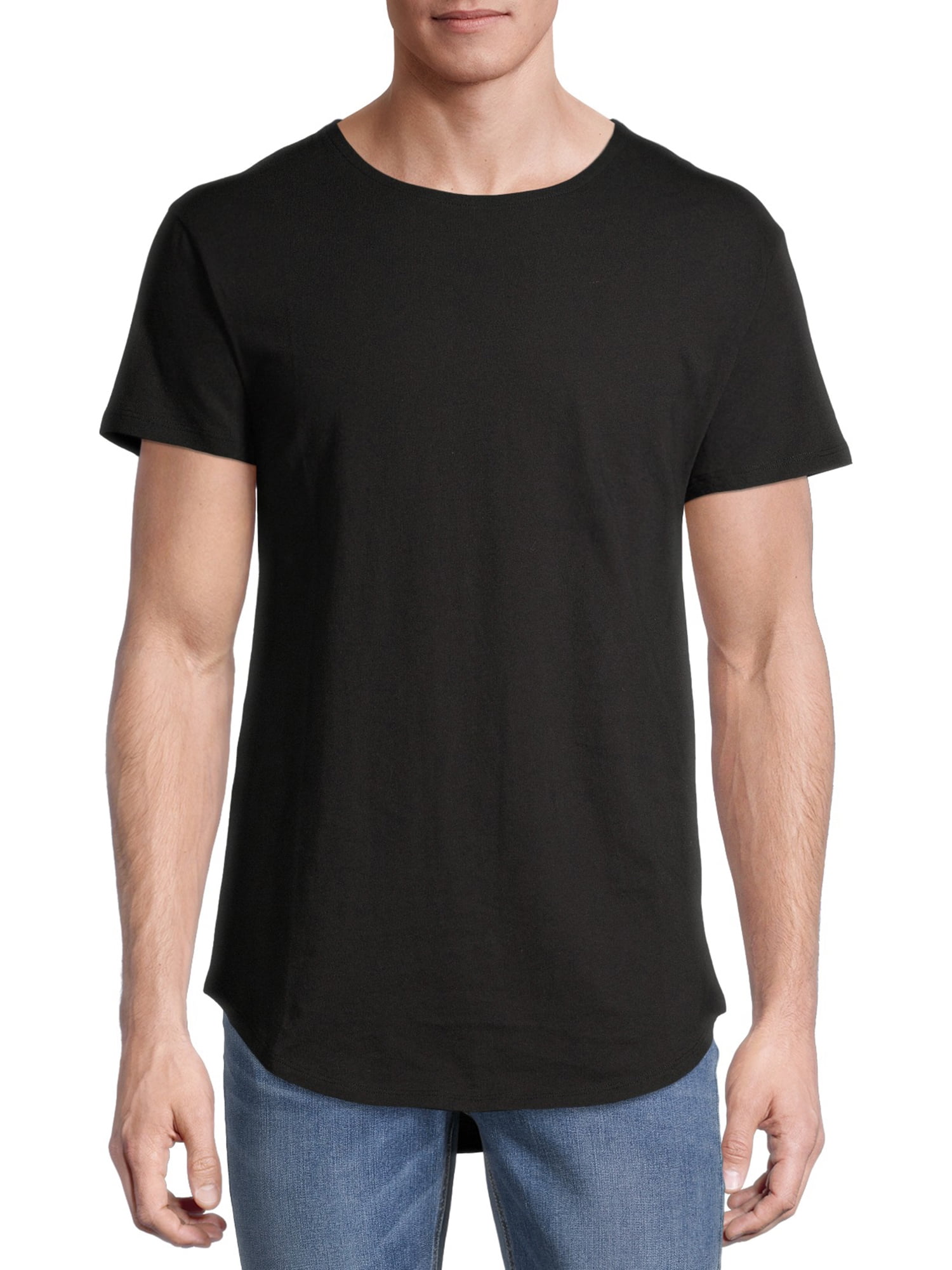 no boundaries men's elongated pocket tee