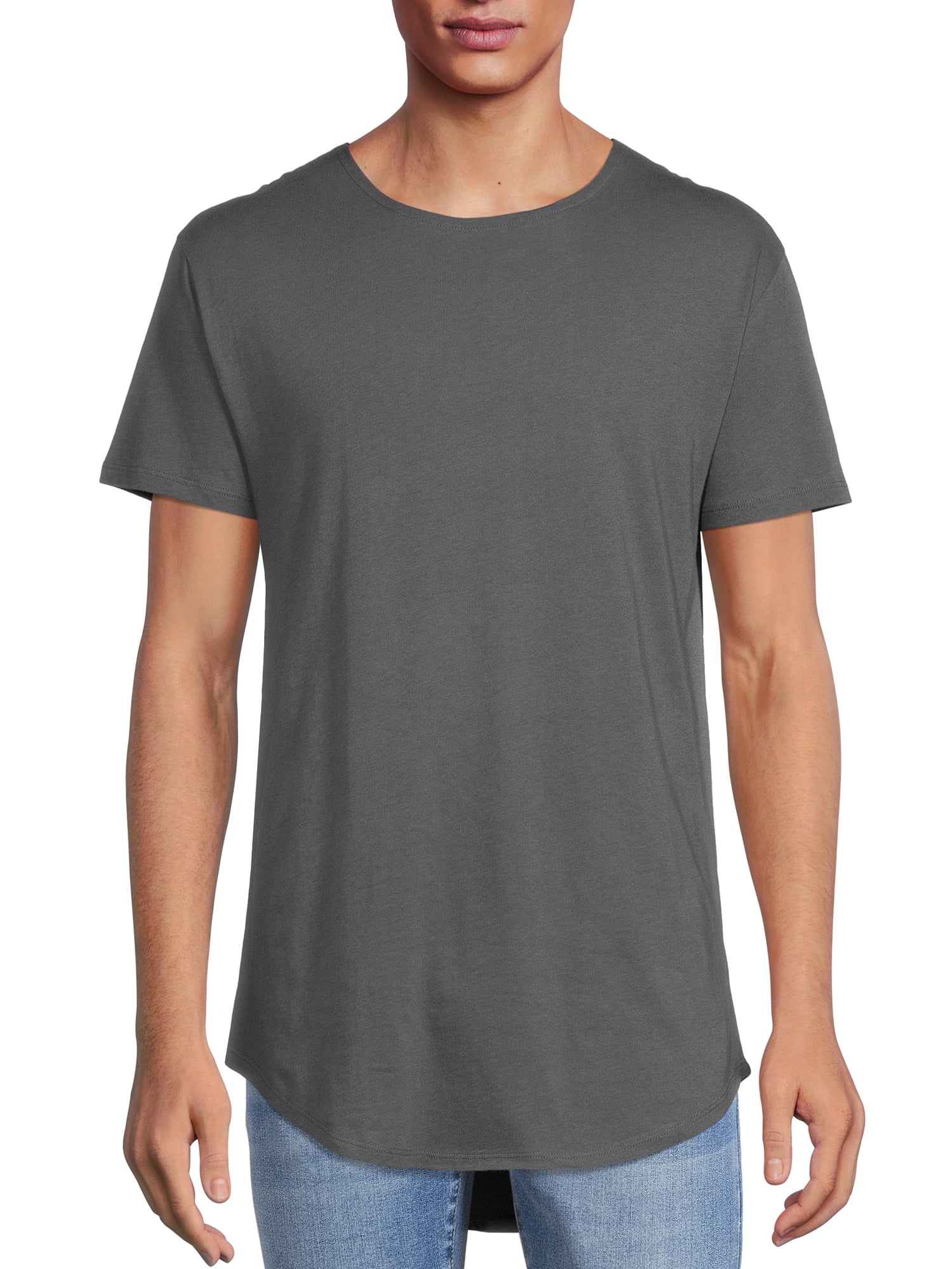 No Boundaries Men’s Elongated T-Shirt - Walmart.com