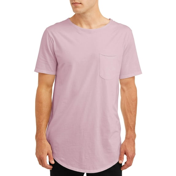 No Boundaries Men's Elongated Tee, up to size 3XL