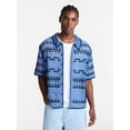 thumbnail image 1 of No Boundaries Men's Faux Crochet Boxy Fit Button Up Polo Shirt, Sizes XS-3XL, 1 of 6