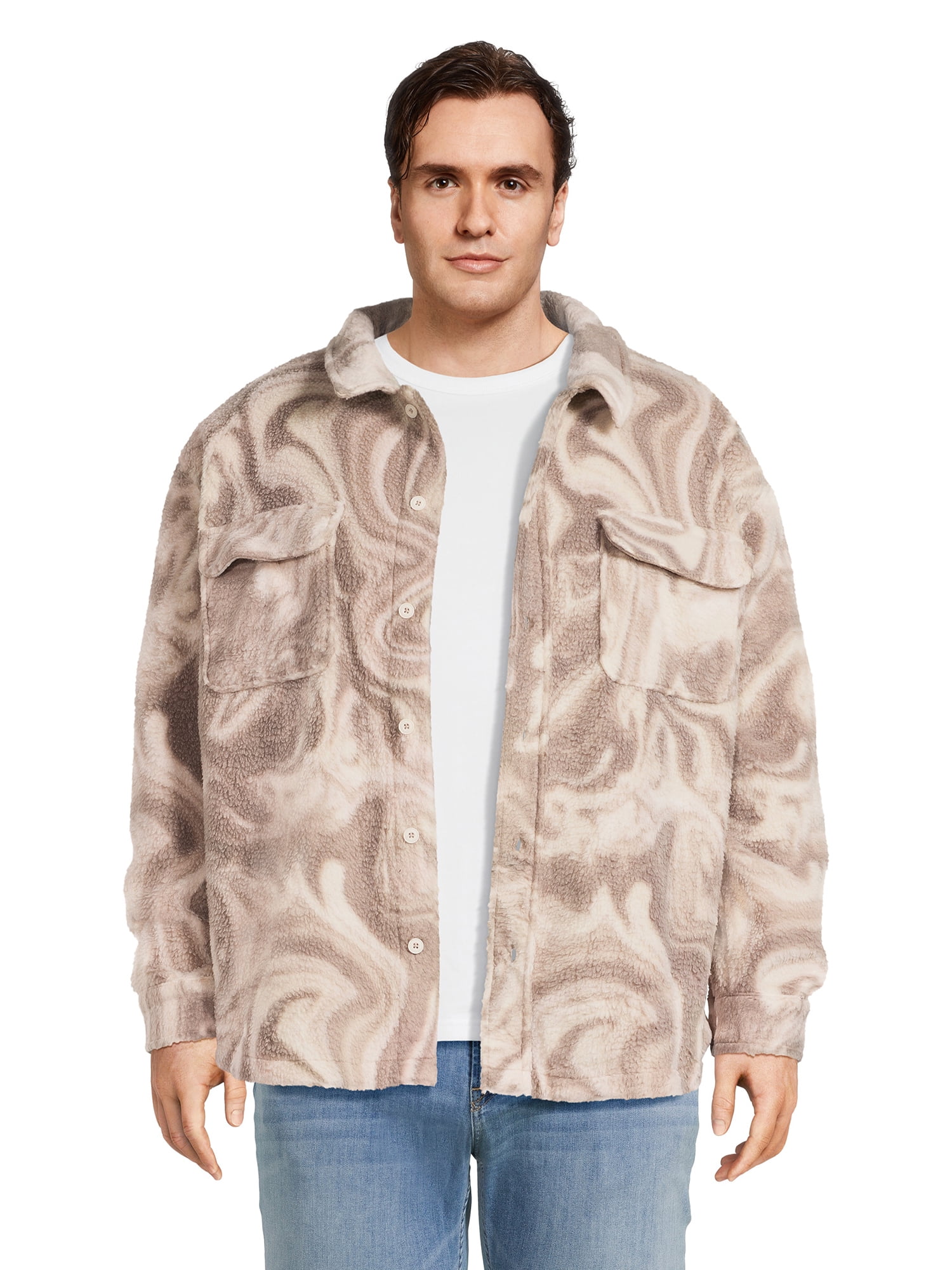 Purple Vegan Faux Sherling Jacket main image 1