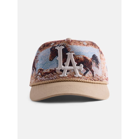 No Boundaries Jacquard Western Graphic LA Baseball Cap, Beige, Men's