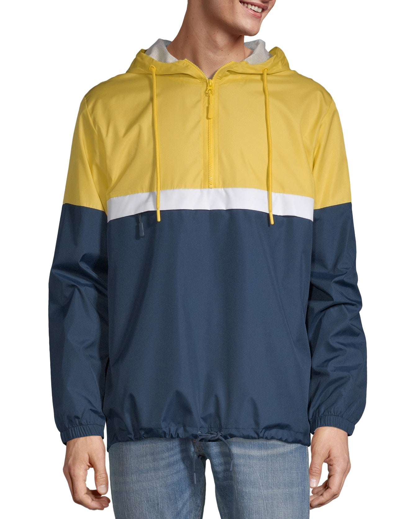 No Boundaries Men s Half Zip Windbreaker up to Size 5XL Walmart