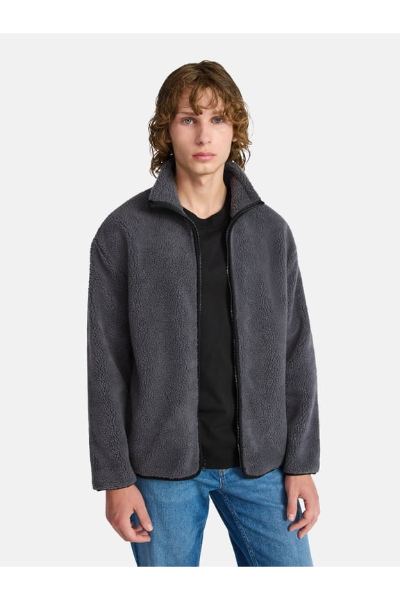 Men's High Pile Fleece Full Zip Jacket, Sizes S-5XL