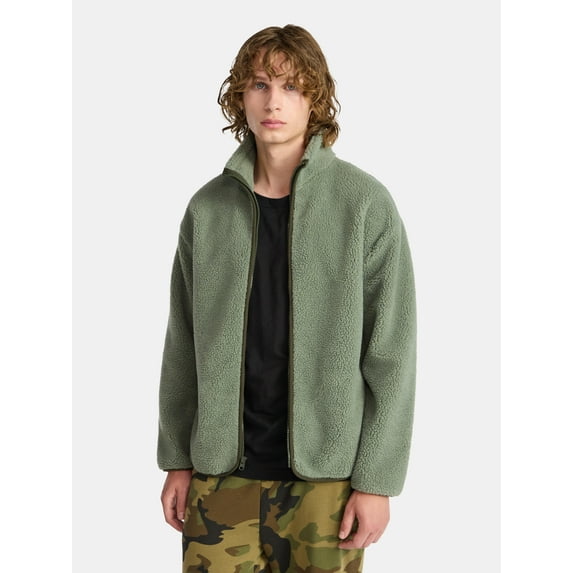 No Boundaries High Pile Faux Shearling Jacket, Men's