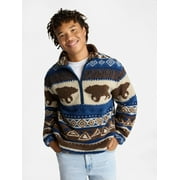 NO BOUNDARIES Faux Shearling Quarter Zip Pullover, Men’s