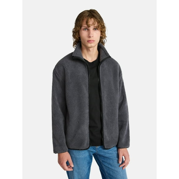 No Boundaries High Pile Faux Shearling Jacket, Men's