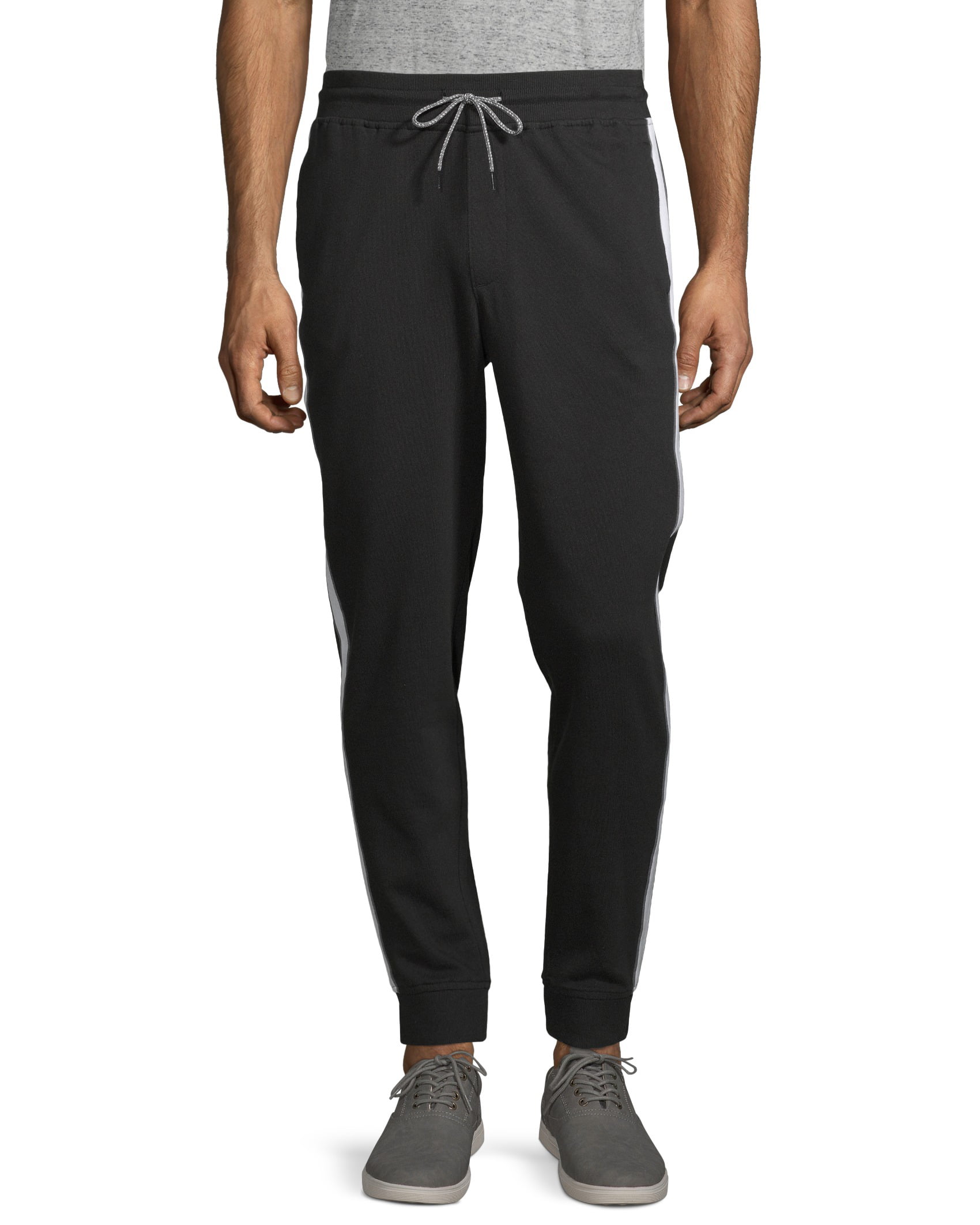 No Boundaries Men's Knit Solid Stripe Jogger Pants - Walmart.com