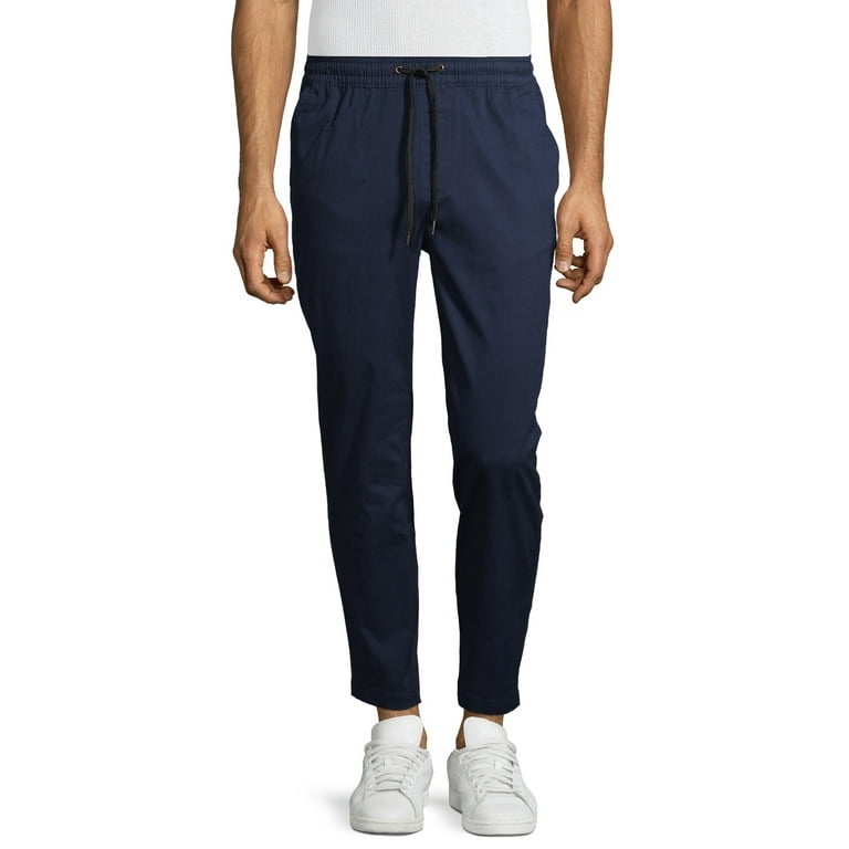 No Boundaries Men s Open Bottom Twill Joggers Walmart