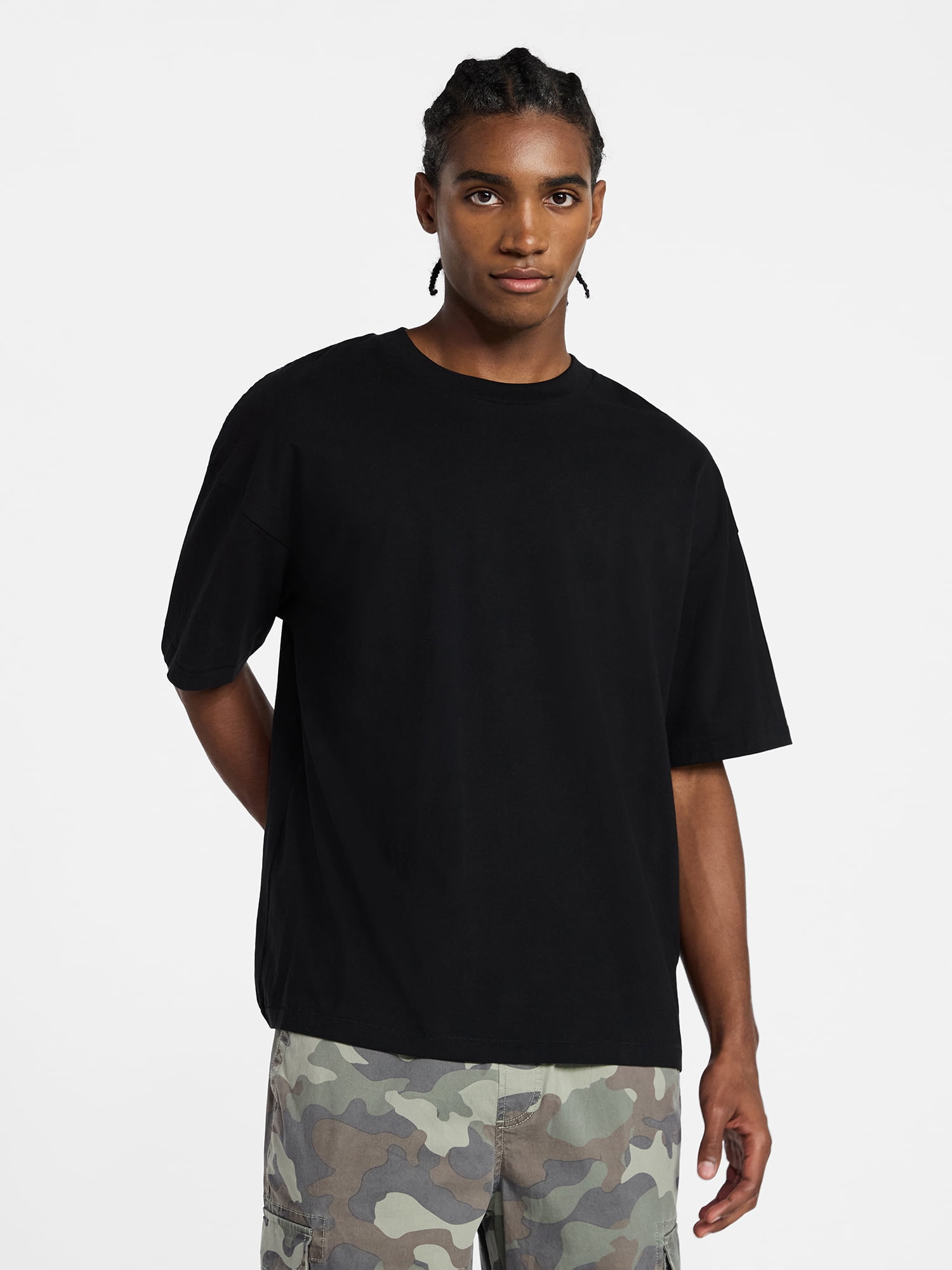 No Boundaries Men's Oversized Boxy Short-Sleeve Tee, XS-4XLT - Walmart.com