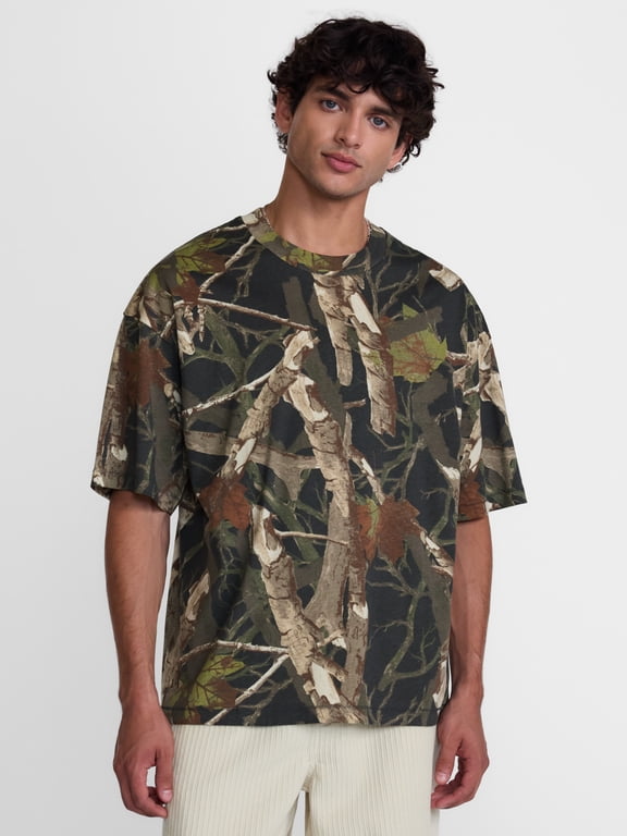 Men's Oversized Boxy Tee Shirt with Short Sleeves, XS-4XLT