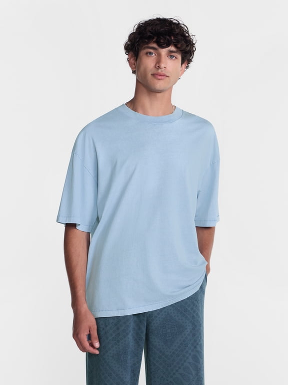 Men's Oversized Boxy Tee Shirt with Short Sleeves, XS-4XLT
