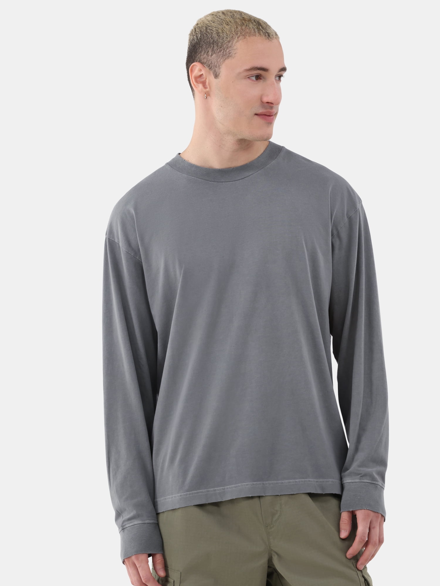 No Boundaries Men's & Big Men's Oversized Long Sleeve Tee No Boundaries Men's & Big Men's Oversized Long Sleeve Tee