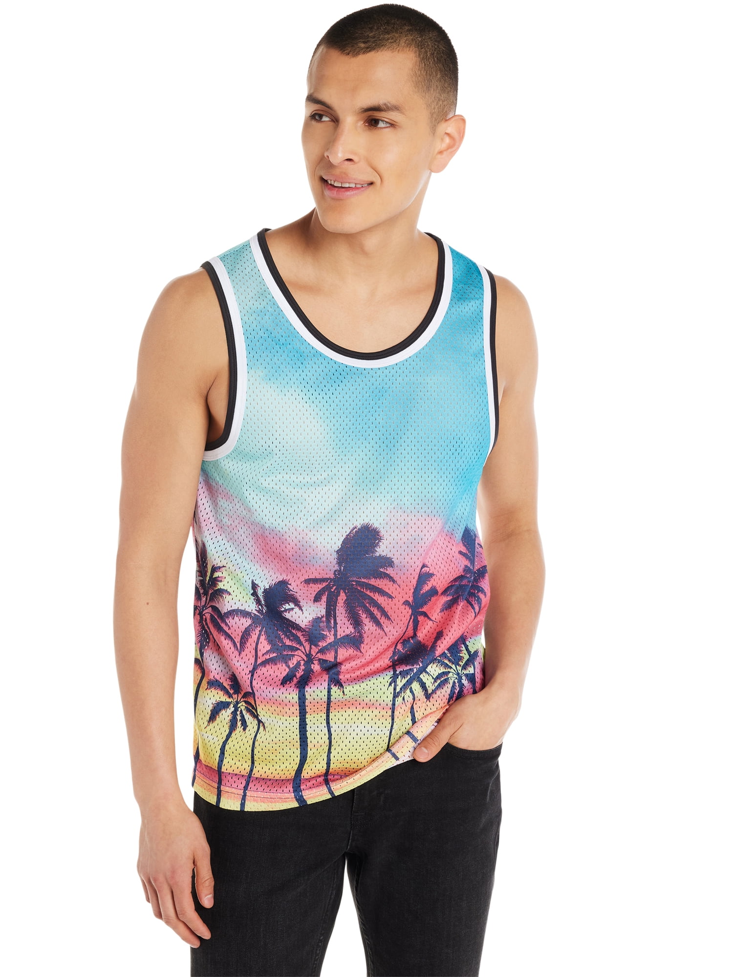 No Boundaries men's Mesh Tank Top - Lightweight Fabric - Walmart.com