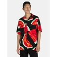 thumbnail image 1 of No Boundaries Men's Print Button Up Shirt with Short Sleeves, Sizes XS-3XL, 1 of 5