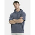 thumbnail image 1 of No Boundaries French Terry Pullover Hoodie with Short Sleeves, Men's and Big Men's, 1 of 5