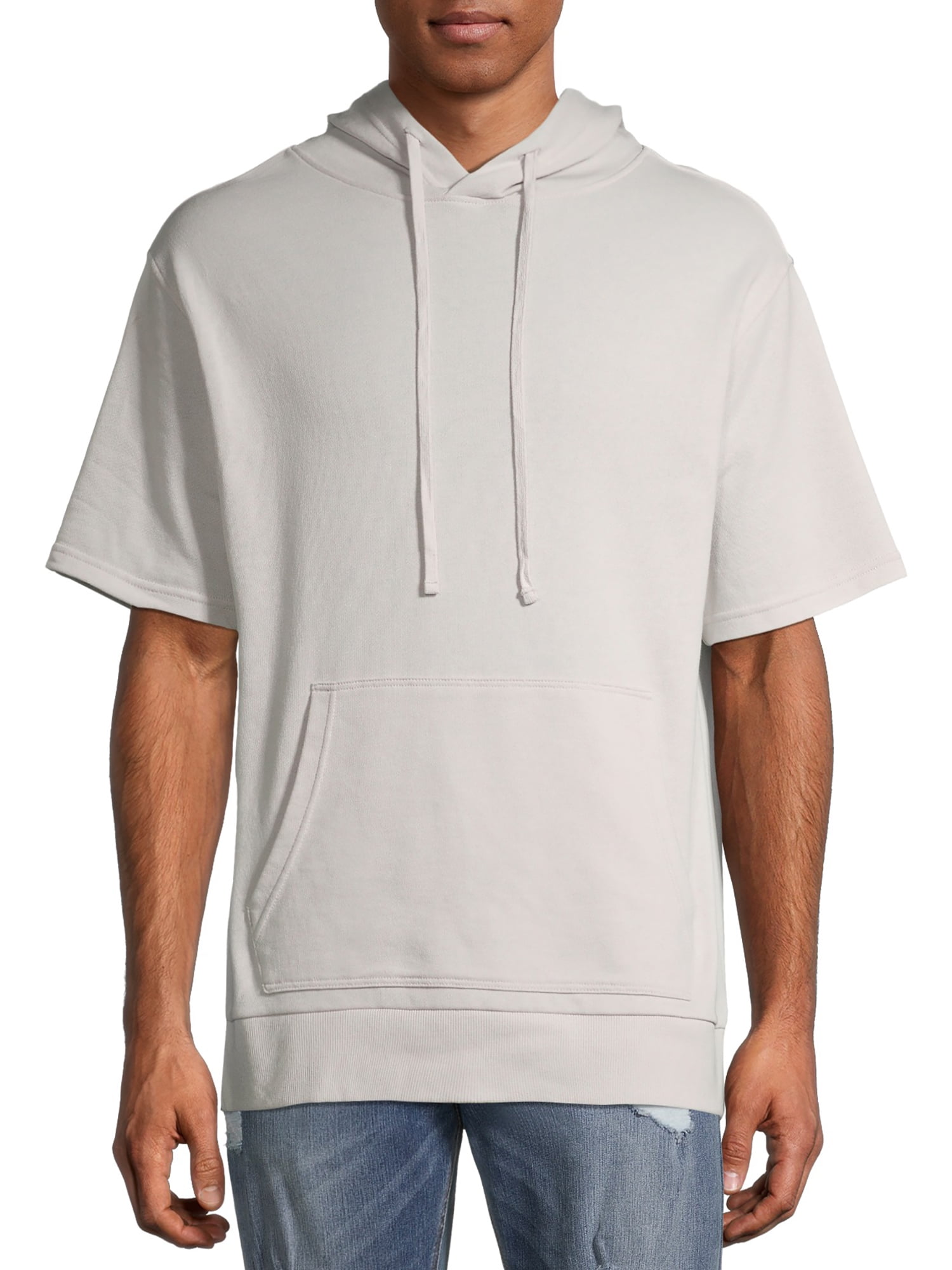 No Boundaries Men's Pullover Hoodie with Short Sleeves, Sizes XS