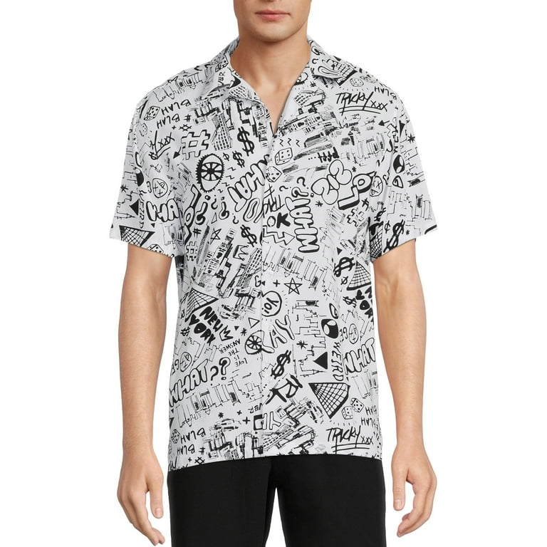 No Boundaries Men's Rayon Resort Shirt, Sizes XS-3XL - Walmart.com