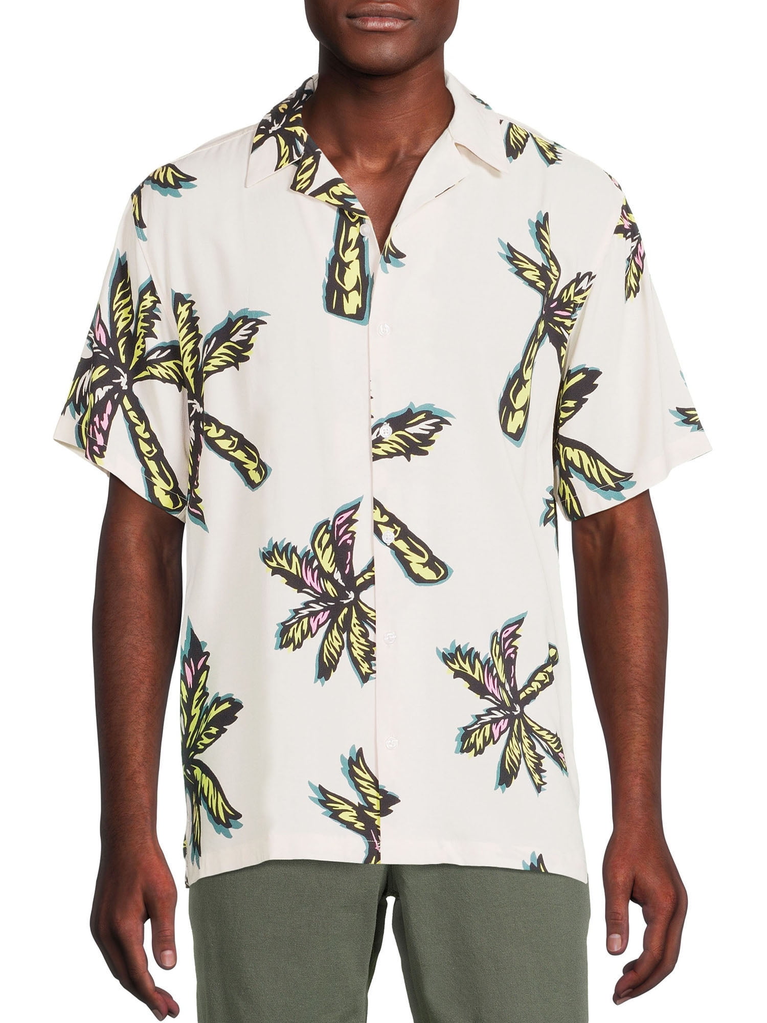 No Boundaries Men’s Rayon Resort Shirt, Sizes XS-3XL
