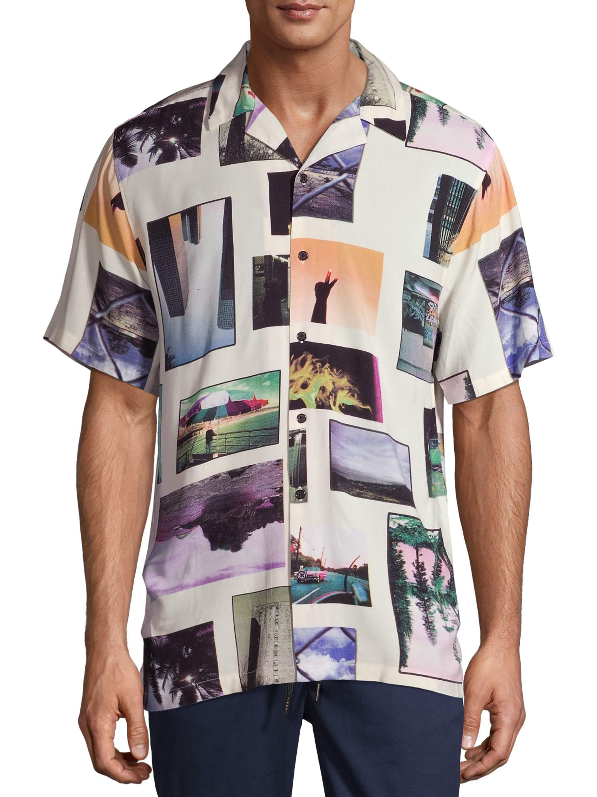 No Boundaries Men's Short Sleeve Photo Reel Shirt - Walmart.com
