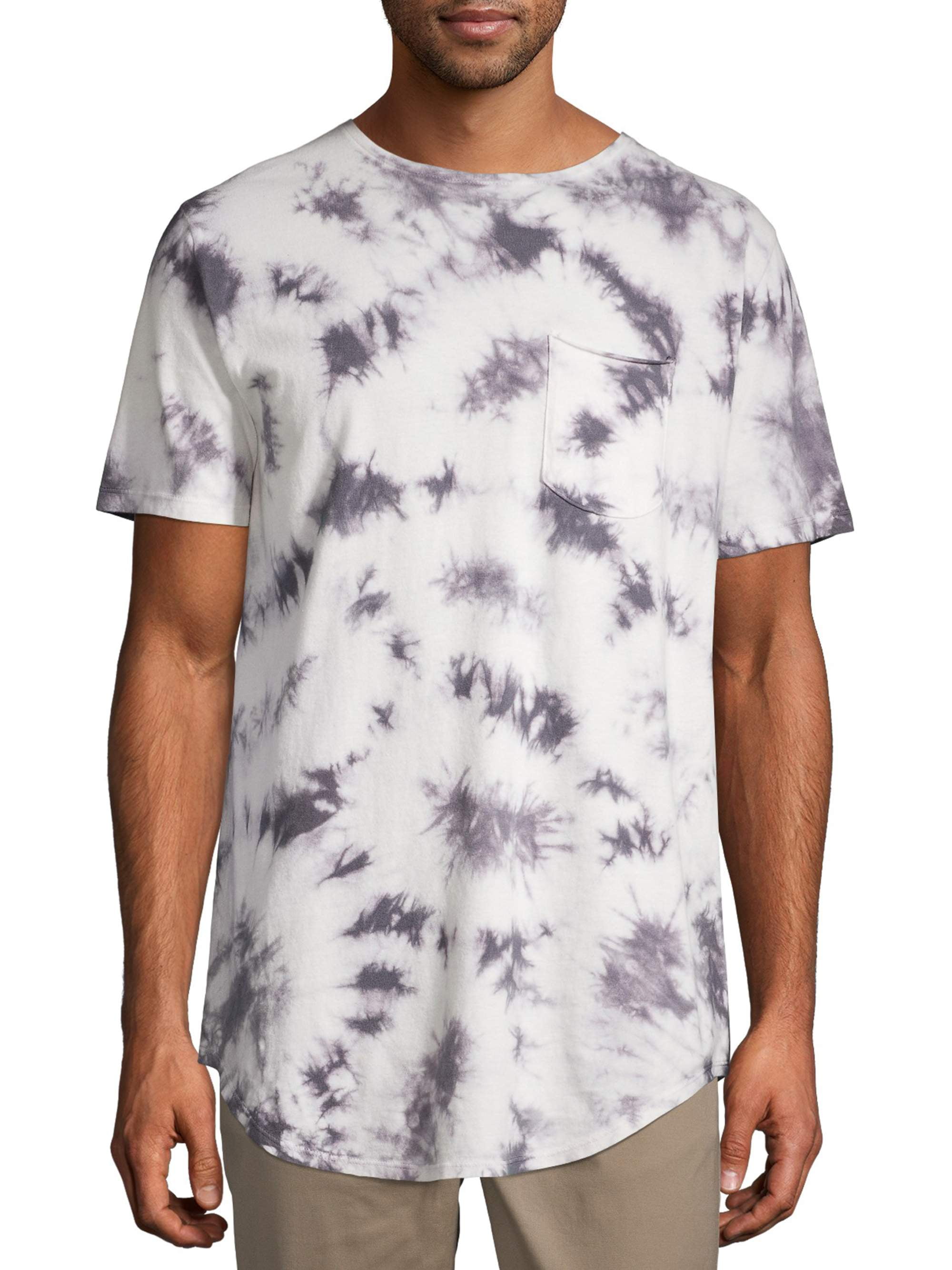 No Boundaries Men's Short Sleeve Tie Dye Elongated Tee