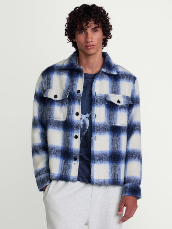 Men's Soft Fuzzy Knit Shacket, Sizes XS-4XLT