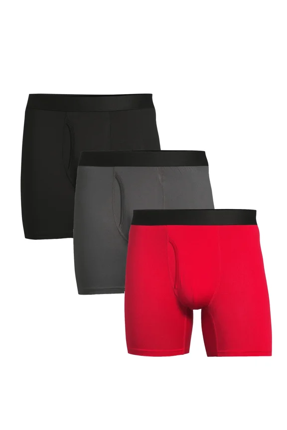 Men's Stretch Boxer Briefs, 3-Pack, Sizes S-3XL