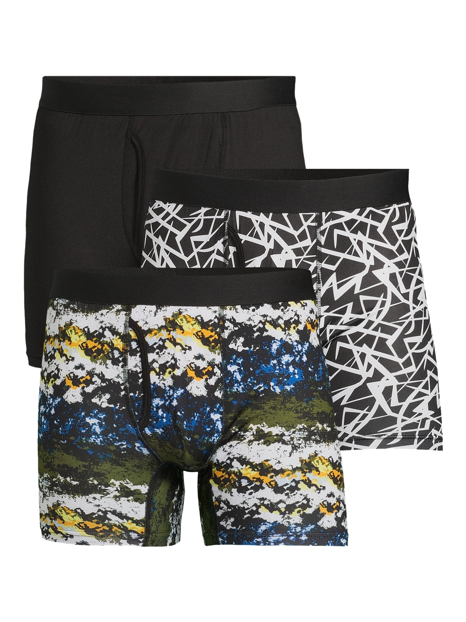 No Boundaries Men's Stretch Boxer Briefs, 3-Pack, Sizes S-3XL