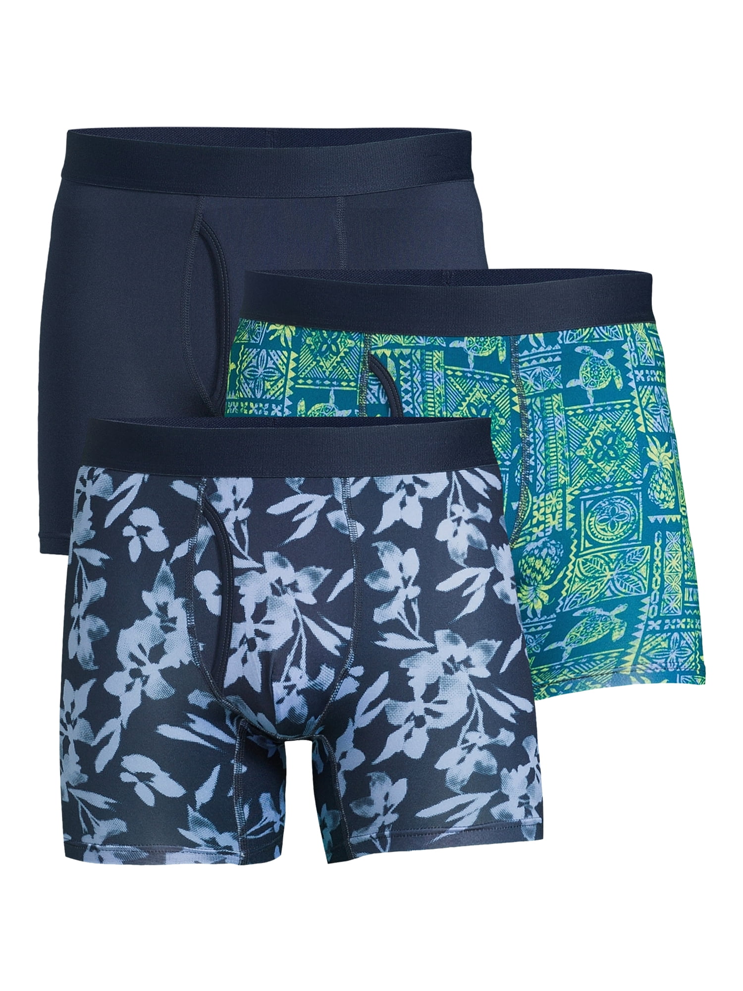 No Boundaries Men's Stretch Boxer Briefs, 3-Pack, Sizes S-3XL