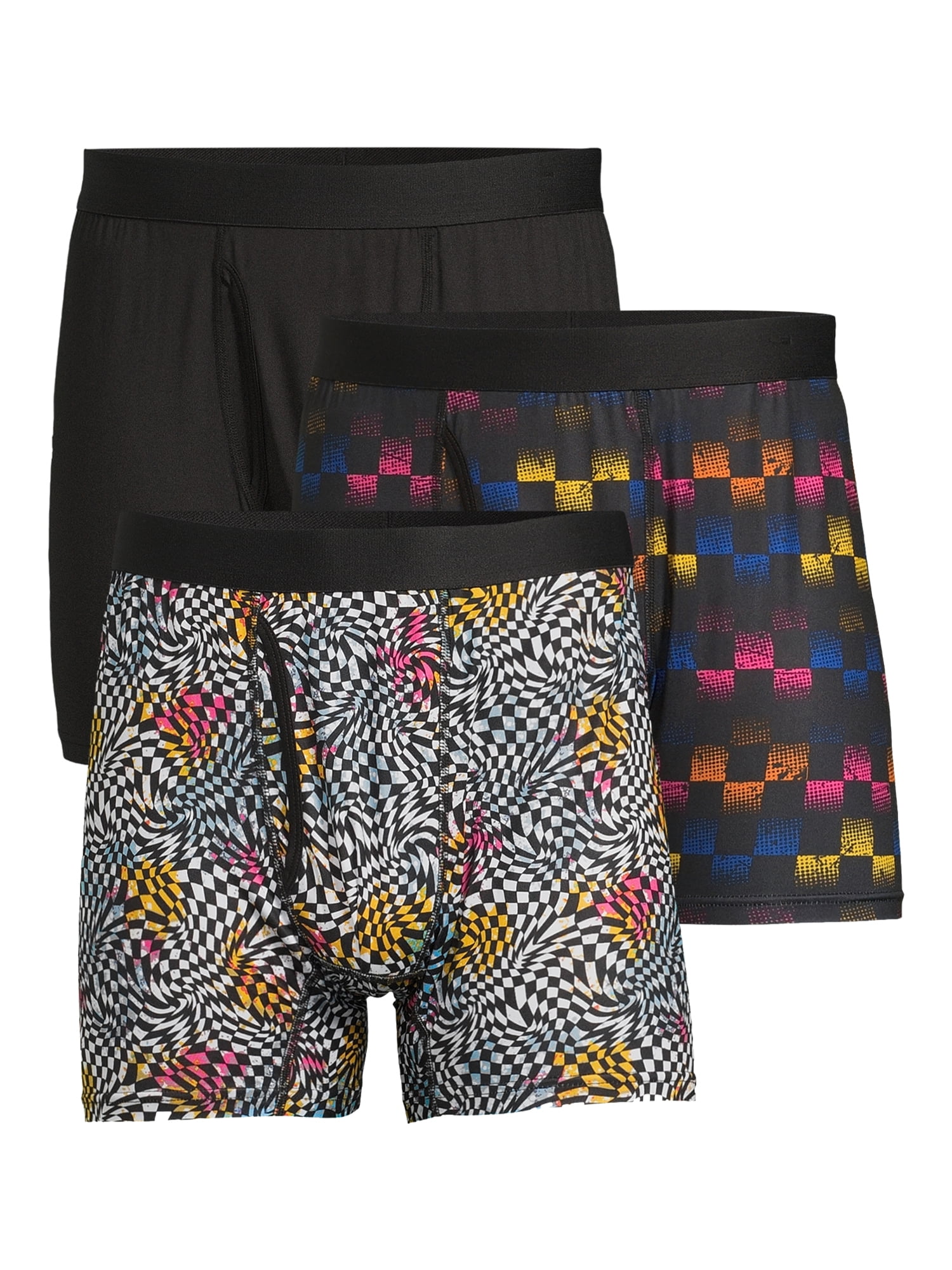 No Boundaries Men's Stretch Boxer Briefs, 3-Pack, Sizes S-3XL