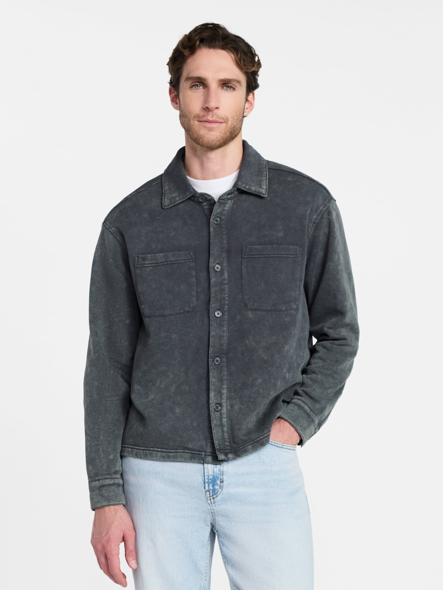 No Boundaries Fleece Shirt Jacket, Men's & Big Men's