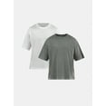 thumbnail image 1 of No Boundaries Boxy Cropped Tee, 2-Pack, Men's and Big Men's, 1 of 7
