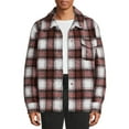 thumbnail image 1 of No Boundaries Men's and Big Men's Button-up Faux Sherpa Jacket, Sizes XS-3XL, 1 of 5