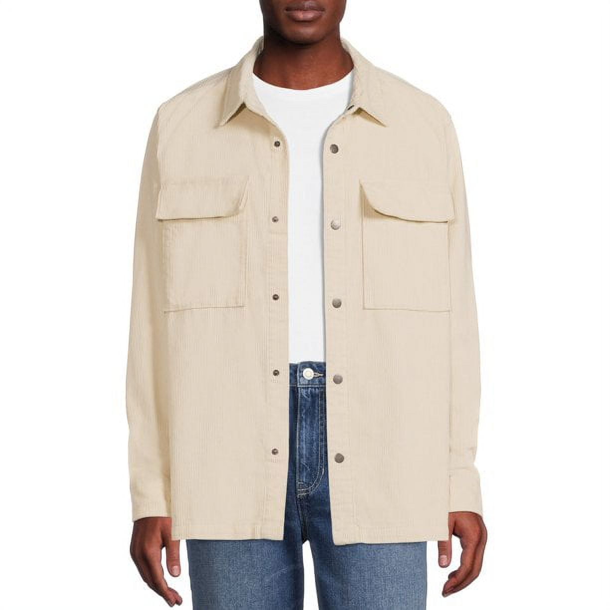 No Boundaries Men's and Big Men's Corduroy Layering Jacket, Sizes up to