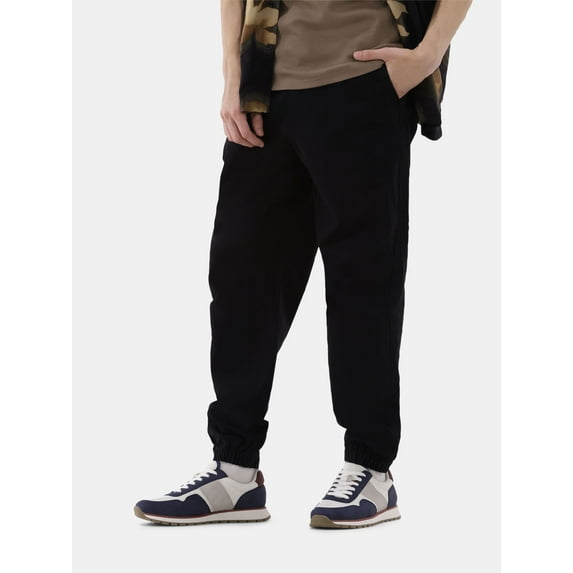 No Boundaries Men's and Big Men's Cotton Blend Twill Jogger Pants, Sizes XS-3XL