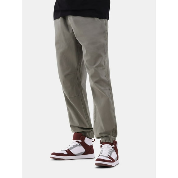 No Boundaries Men's and Big Men's Cotton Blend Twill Jogger Pants, Sizes XS-3XL