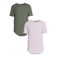 thumbnail image 1 of No Boundaries Men's and Big Men's Elongated Tees, 2-Pack, Sizes XS-5XL, 1 of 5