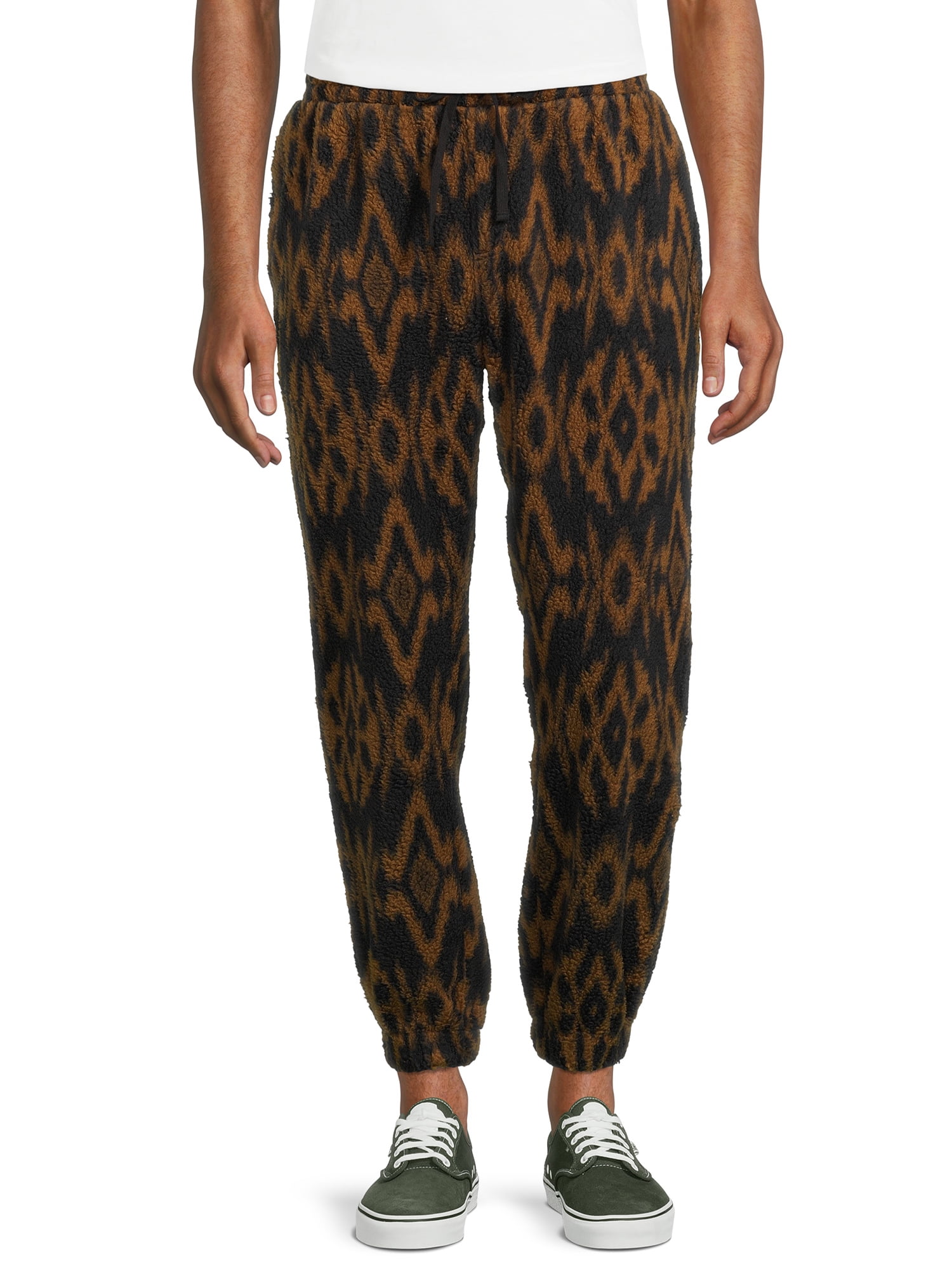 No Boundaries Men's and Big Men's Faux Sherpa Jogger Pants