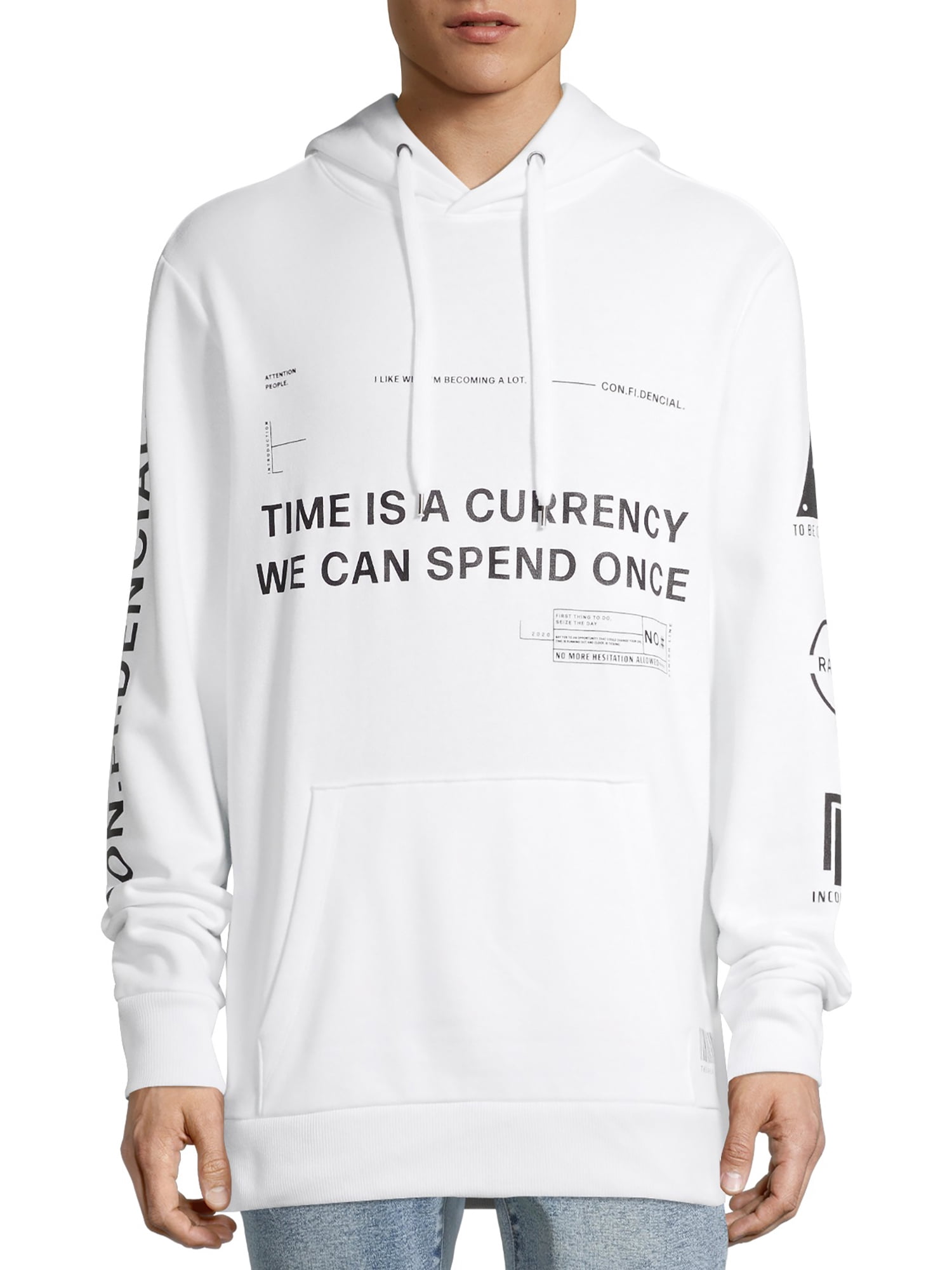 No Boundaries Men's and Big Men's Fleece Hoodie, up to Size 3XL