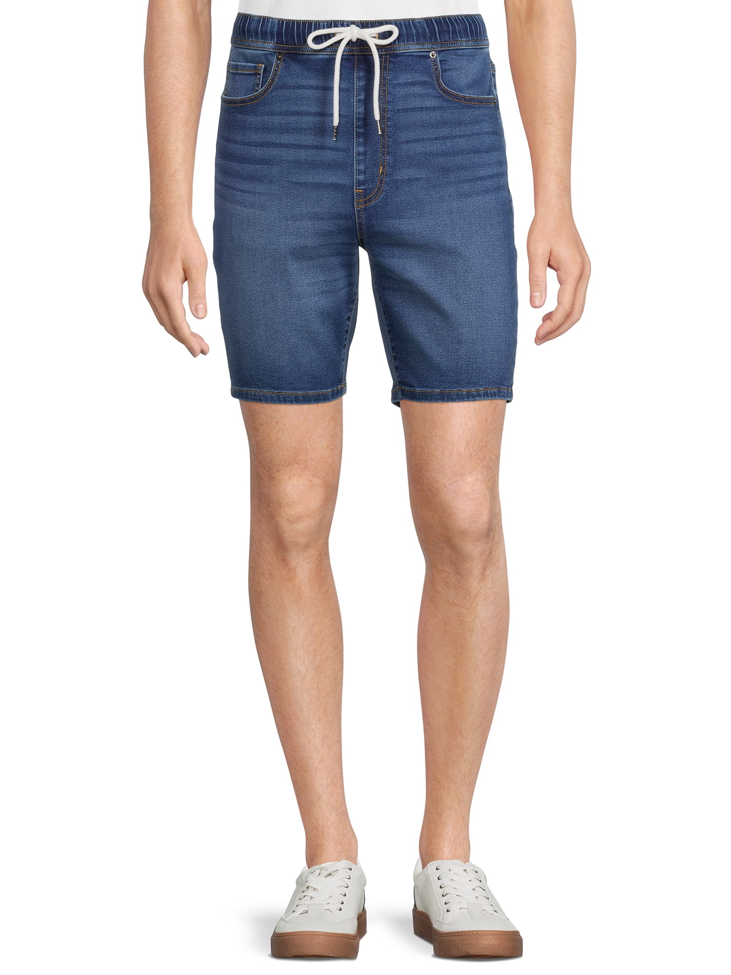 No Boundaries Men's and Big Men's Knit Denim Shorts