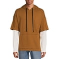 thumbnail image 1 of No Boundaries Men's and Big Men's Layered Look Hoodie , up to size 5XL, 1 of 5