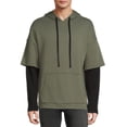 thumbnail image 1 of No Boundaries Men's and Big Men's Layered Look Hoodie , up to size 5XL, 1 of 2