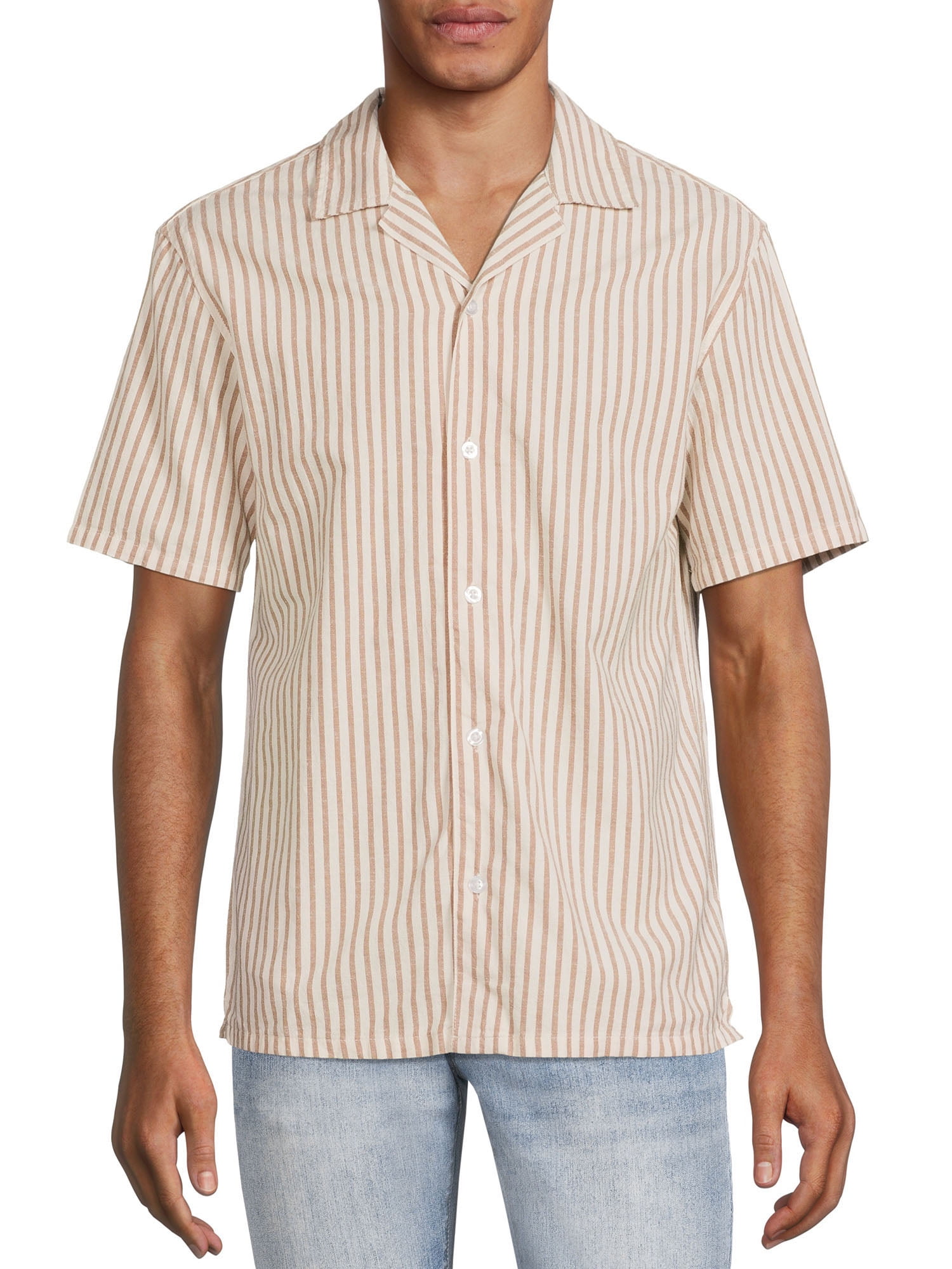 No Boundaries Men's and Big Men's Linen Resort Shirt - Walmart.com