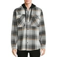 thumbnail image 1 of No Boundaries Men's and Big Men's Long Sleeve Hooded Flannel Shirt, Sizes up to 5X, 1 of 5